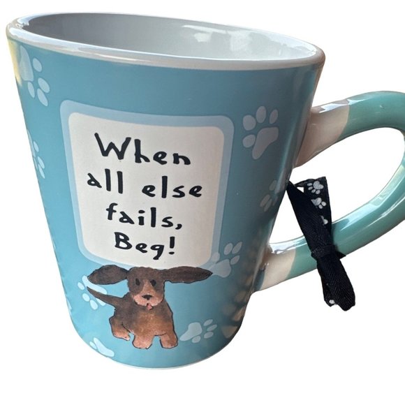 Enjoy Life Dog Theme Ceramic Coffee Cup Mug w/Paw Prints 18 oz. (Pre-owned) - Picture 3 of 11